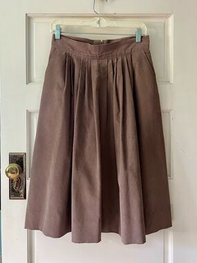 Vintage Pleated Corduroy Skirt